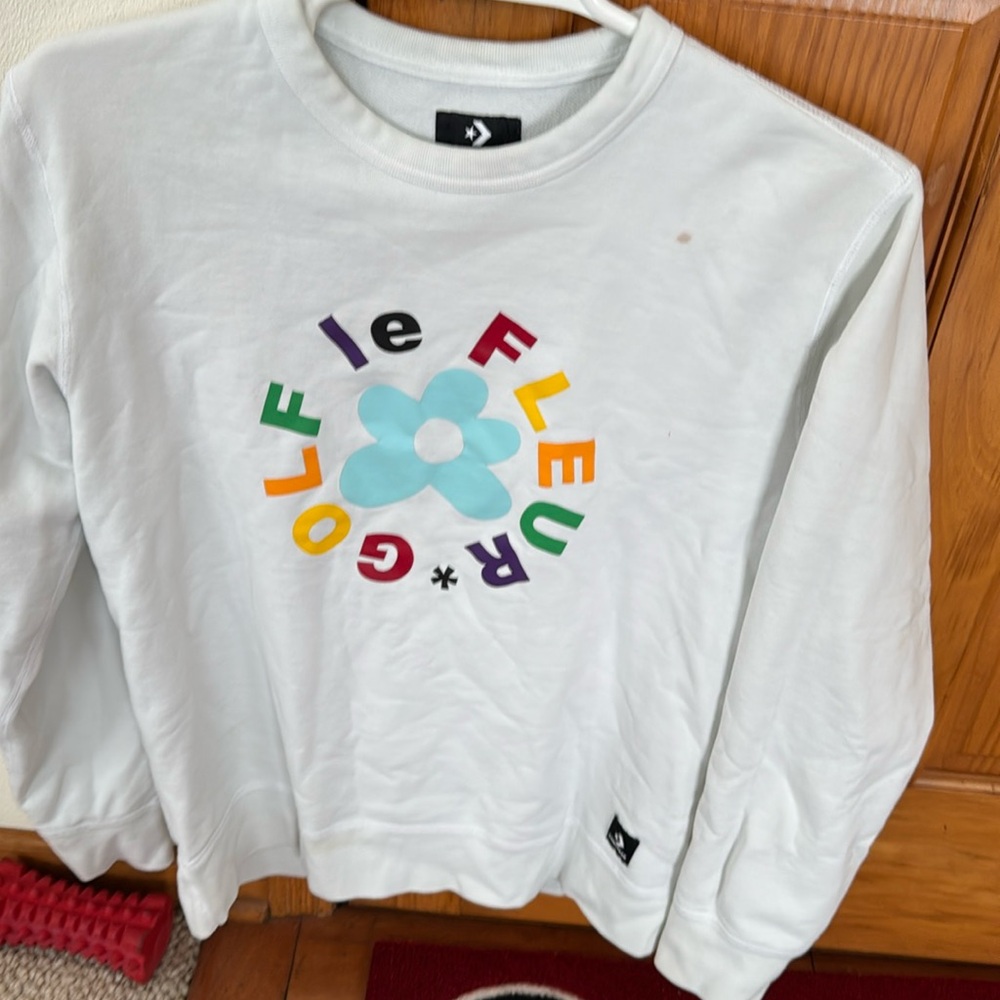 Women’s sweater converse medium white with flowers